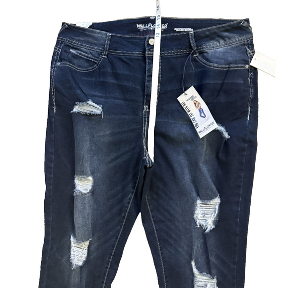 WallFlower Jeans Plus Size 20 Luscious Curvy Skinny Dark Wash Distressed NWT - Picture 4 of 11